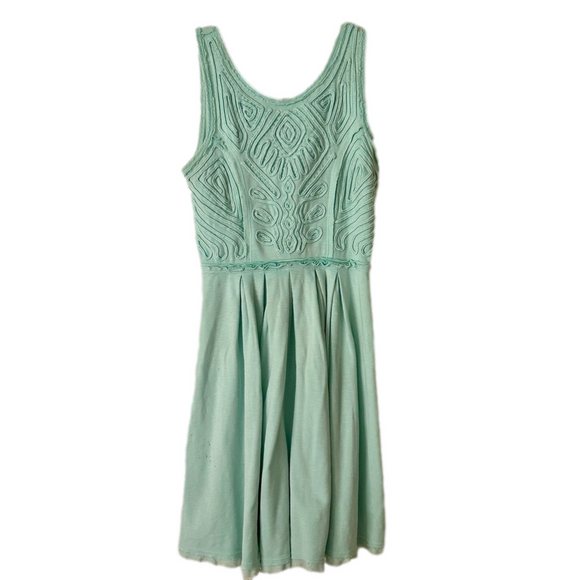 Free People- ‘Sassy Soutache’ Dress in Sea-Foam Green - Boho Chic - Picture 3 of 7
